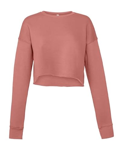 COOZO Ladies Cropped Crew Fleece - Mauve - M von COOZO