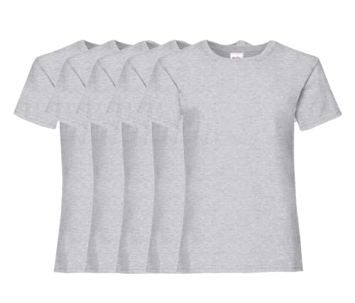 COOZO Mädchen Wert 5er und 10er Packungen Einfach Kurzarm T-Shirts - 5 x Heidegrau - 14-15 Jahre von COOZO