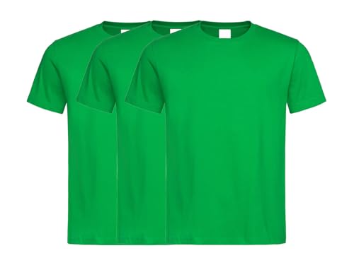 COOZO Unisex 3er-Pack Klassisch Kurzarm T-Shirts - Kelly Grün - M von COOZO