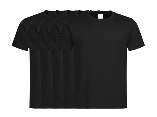 COOZO Unisex 5er-Pack Klassisch Kurzarm T-Shirts - 5 x Schwarz Opal - XS von COOZO