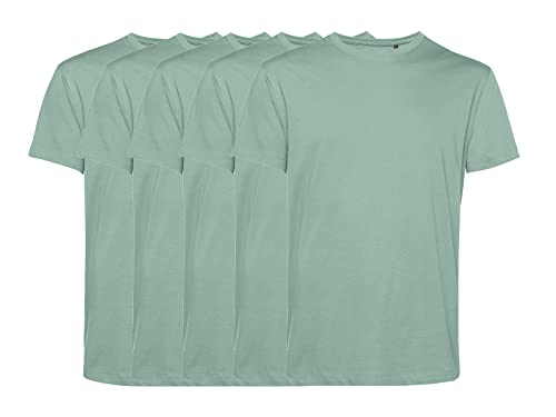 COOZO Unisex 5er-Pack Organisch Kurzarm T-Shirts - 5 x Salbei - M von COOZO