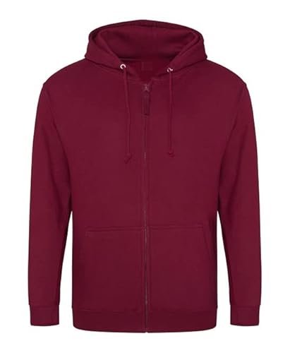 COOZO Unisex Kapuzenpullover mit Reißverschluss - Burgund - XL von COOZO