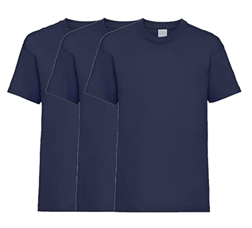 COOZO Unisex Kinder Wert 3er-Pack Einfach Kurzarm T-Shirts - Dunkle Marine - 12-13 Jahre von COOZO