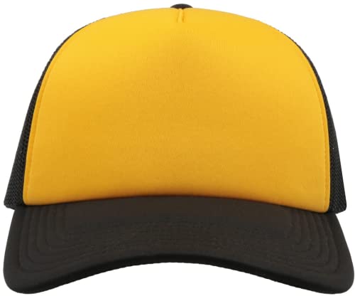 COOZO Unisex Rapper 5 Tafel Trucker-Kappe - Gelb/Schwarz von COOZO