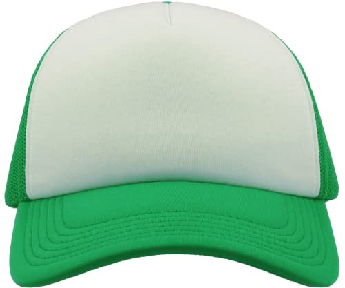 COOZO Unisex Rapper 5 Tafel Trucker-Kappe - Grün/Weiss von COOZO