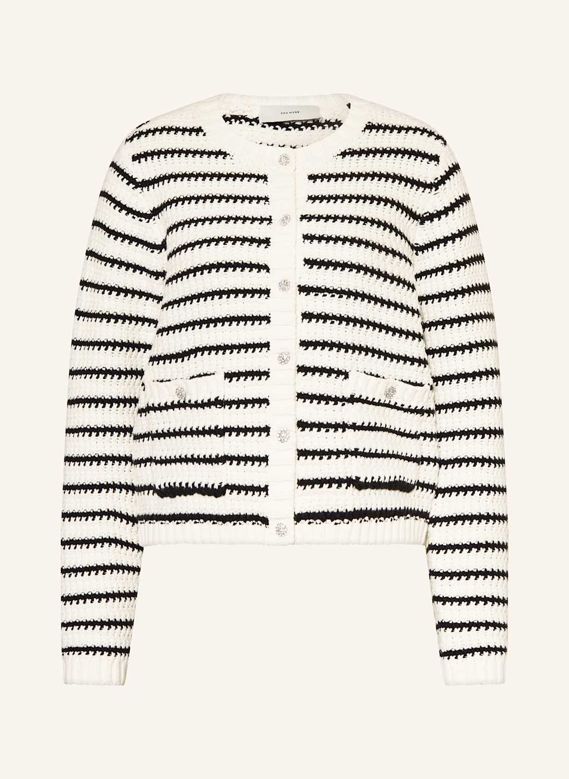 Copenhagen Muse Strickjacke Cmkotom Mit Schmucksteinen weiss Copenhagen Muse Strickjacke Cmkotom Mit Schmucksteinen weiss von COPENHAGEN MUSE