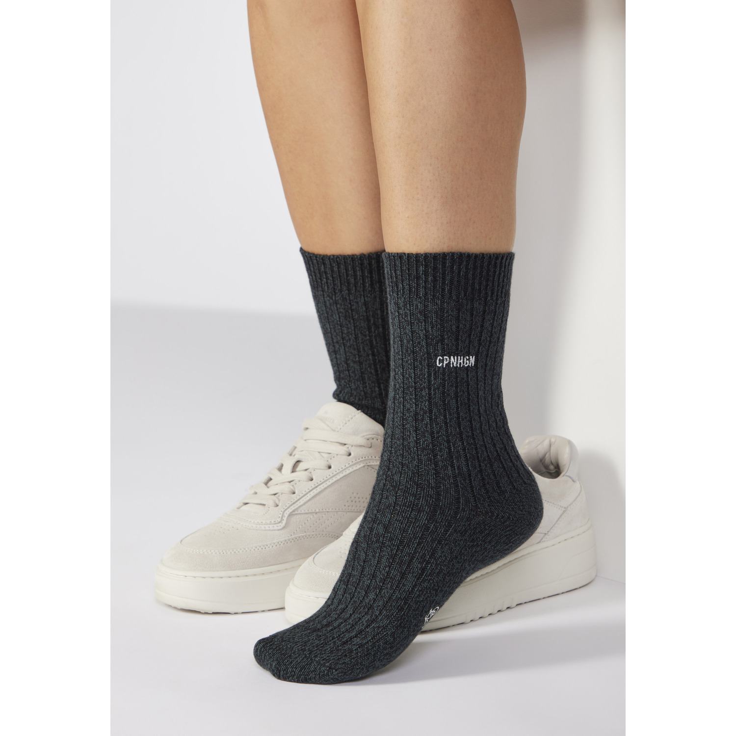 COPENHAGEN STUDIOS Basicsocken Damen 1x dunkelgrün meliert Gr.35-38 von COPENHAGEN STUDIOS