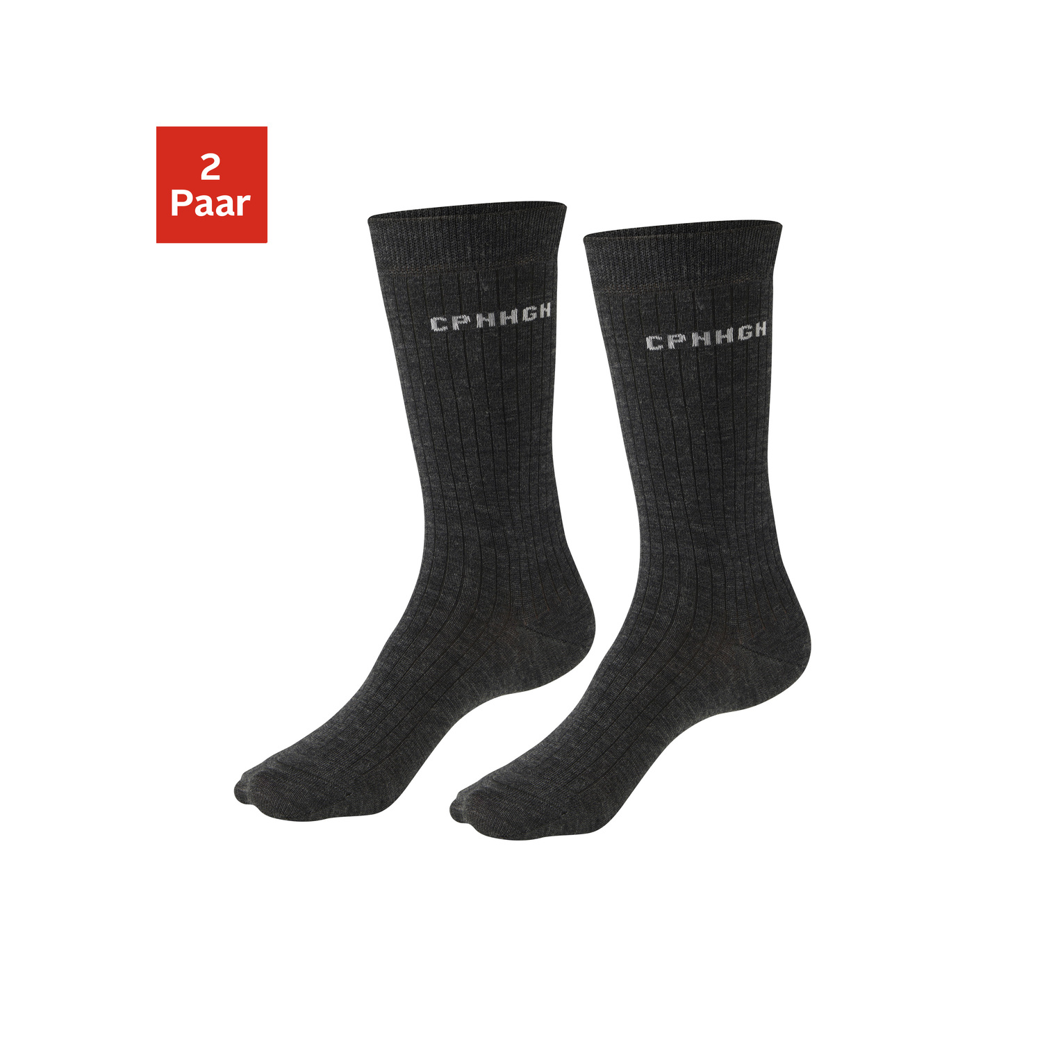 COPENHAGEN STUDIOS Basicsocken Damen 2x anthrazit meliert Gr.35-38 von COPENHAGEN STUDIOS