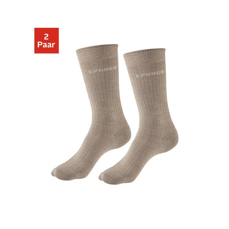 COPENHAGEN STUDIOS Basicsocken Damen 2x beige meliert Gr.43-46 von COPENHAGEN STUDIOS