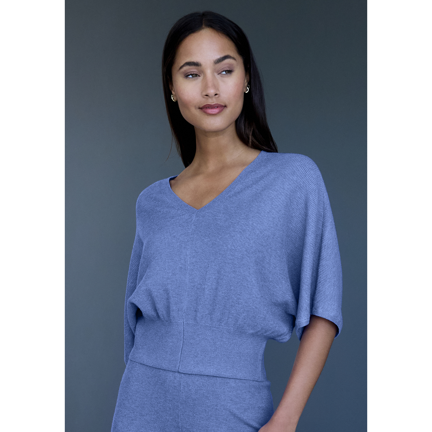 COPENHAGEN STUDIOS Fledermausshirt Damen blau Gr.44/46 von COPENHAGEN STUDIOS