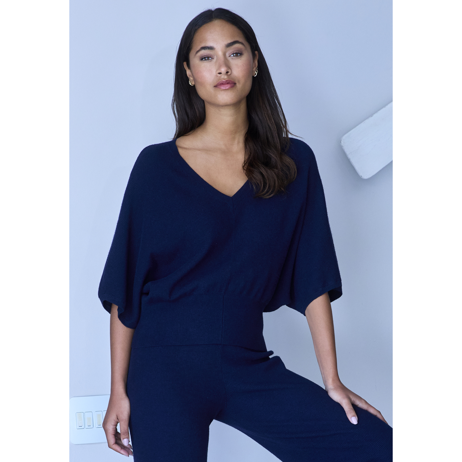 COPENHAGEN STUDIOS Fledermausshirt Damen marine Gr.36/38 von COPENHAGEN STUDIOS