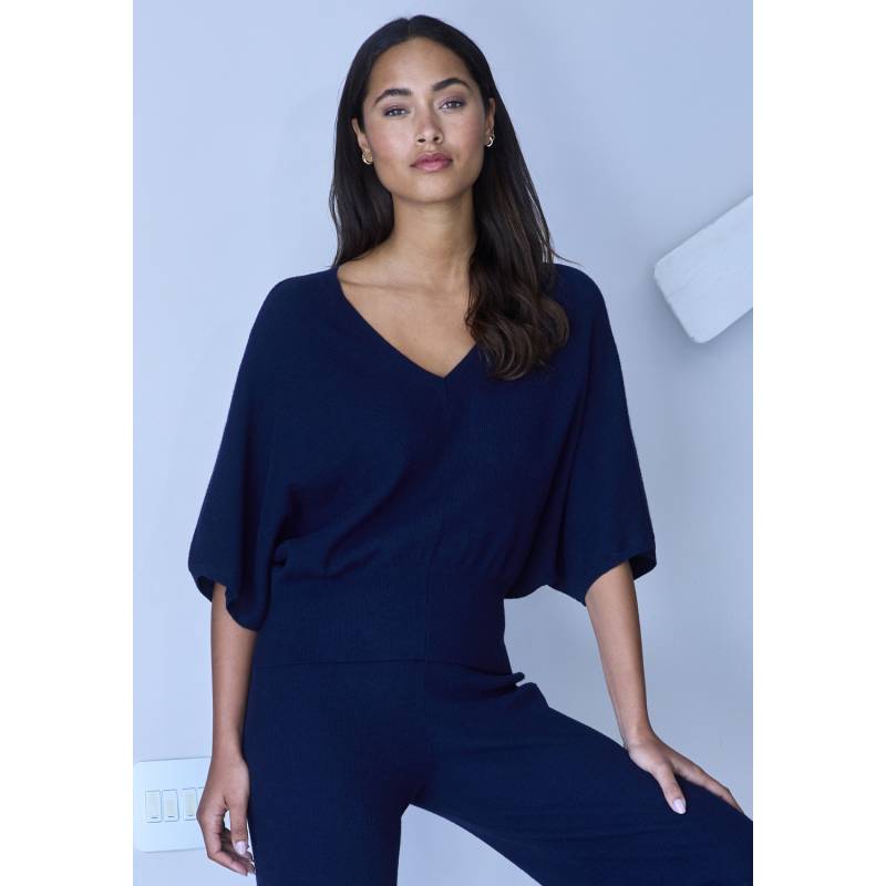 COPENHAGEN STUDIOS Fledermausshirt Damen marine Gr.48/50 von COPENHAGEN STUDIOS