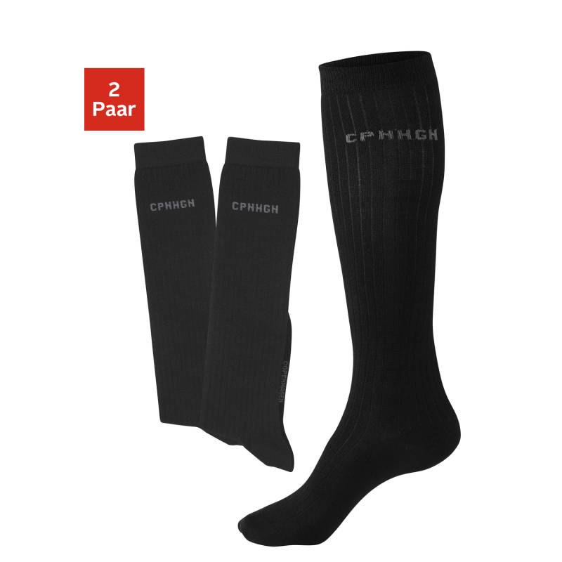 COPENHAGEN STUDIOS Kniestrümpfe Damen 2x schwarz Gr.35-38 von COPENHAGEN STUDIOS