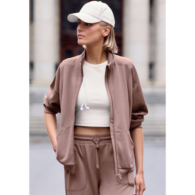 COPENHAGEN STUDIOS Sweatjacke Damen braun Gr.40/42 von COPENHAGEN STUDIOS