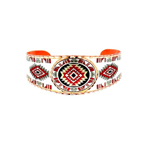 COPPER REFLECTIONS SW Native Armbänder, mit SW Native Motiven Design verstellbare offene Kupfermanschette Handgefertigte konische Manschette, einheimischer Schmuck von FRONT LINE JEWELRY