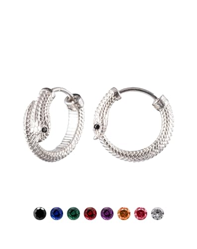 COPPERTIST.WU Hognose Schlangen Ohrringe silber 925 Schlangen Ohrringe für Frauen Hypoallergener Schmuck Geschenke. (Silber-Anpassen Augen) von COPPERTIST.WU