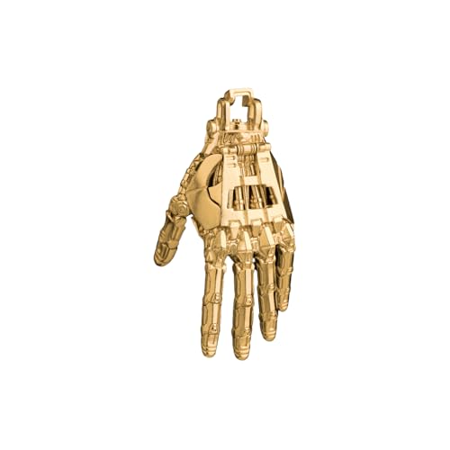 COPPERTIST.WU Individuelle mechanische Hand Anhänger Halskette, bewegliche Finger Gelenke Roboter Hand Charme Schmuck für Männer Frauen (18K Gold Vermeil) von COPPERTIST.WU
