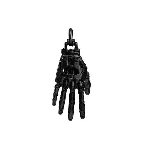 COPPERTIST.WU Individuelle mechanische Hand Anhänger Halskette, bewegliche Finger Gelenke Roboter Hand Charme Schmuck für Männer Frauen (Blackened - Right) von COPPERTIST.WU
