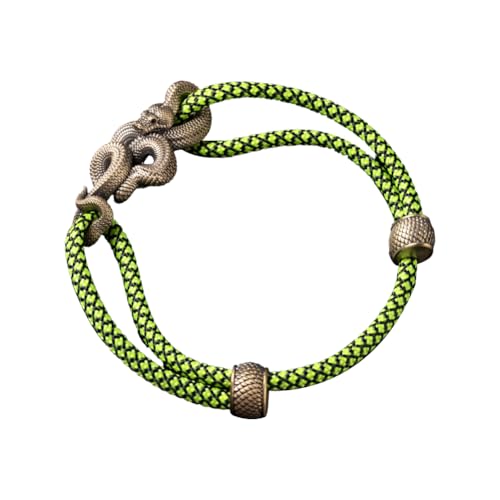 COPPERTIST.WU Messing Schlange Seil Armband Milan/geflochtene Seil einstellbar bunte handgemachte Geschenke für Männer Frauen, 20 Farben, M/L (Tree boa - Paracord Rope) von COPPERTIST.WU
