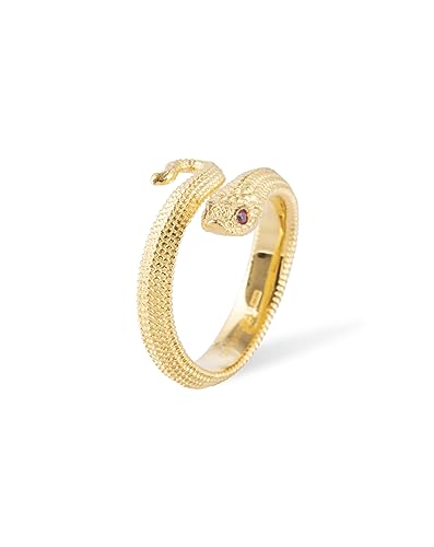 COPPERTIST.WU Ringe Sterling silber Frauen Männer，Hognose Schlangenring Verstellbare Ringe Gothic Vintage Ästhetischer Schmuck Geschenk（18K Gold） (18K Gold, 54) von COPPERTIST.WU