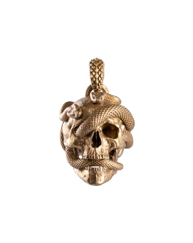 COPPERTIST.WU Schlangenschädel Anhänger Gothic Punk Human Skull Anhänger für Männer Original handgefertigtes Design von COPPERTIST.WU