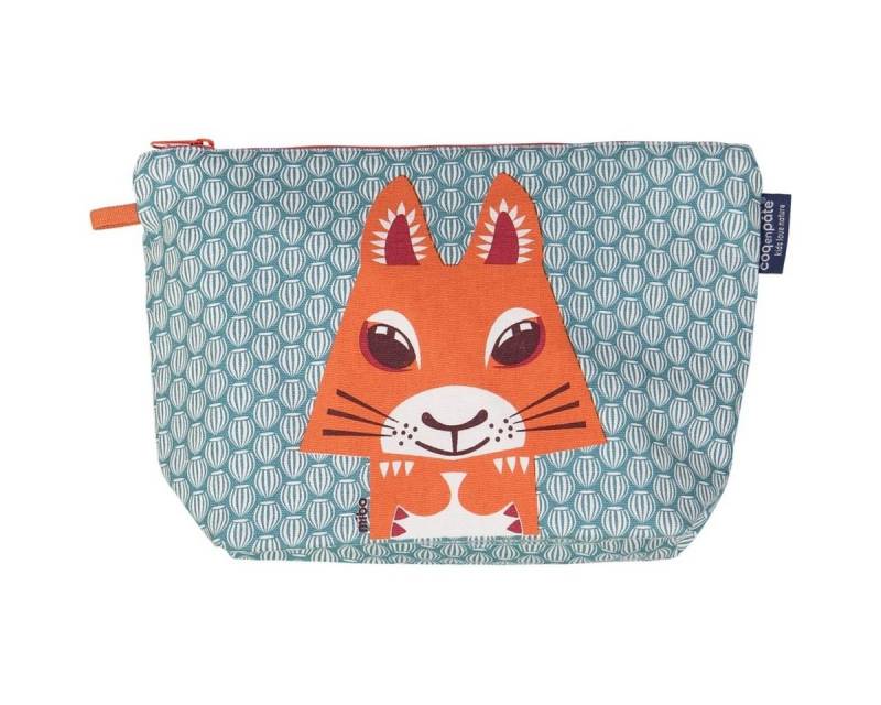 COQ EN PATE Kulturbeutel Kulturtasche groß aus Baumwolle mit TIermotiven 18 x 27 x 8 cm von COQ EN PATE