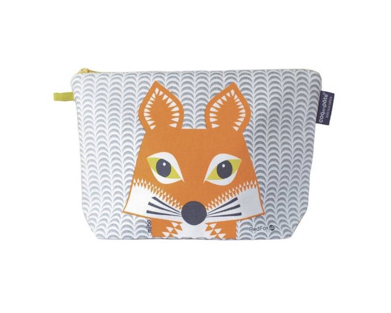 COQ EN PATE Kulturbeutel Kulturtasche groß aus Baumwolle mit TIermotiven 18 x 27 x 8 cm von COQ EN PATE