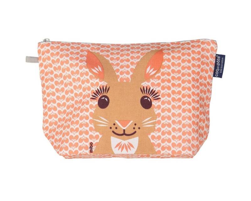 COQ EN PATE Kulturbeutel Kulturtasche groß aus Baumwolle mit TIermotiven 18 x 27 x 8 cm von COQ EN PATE