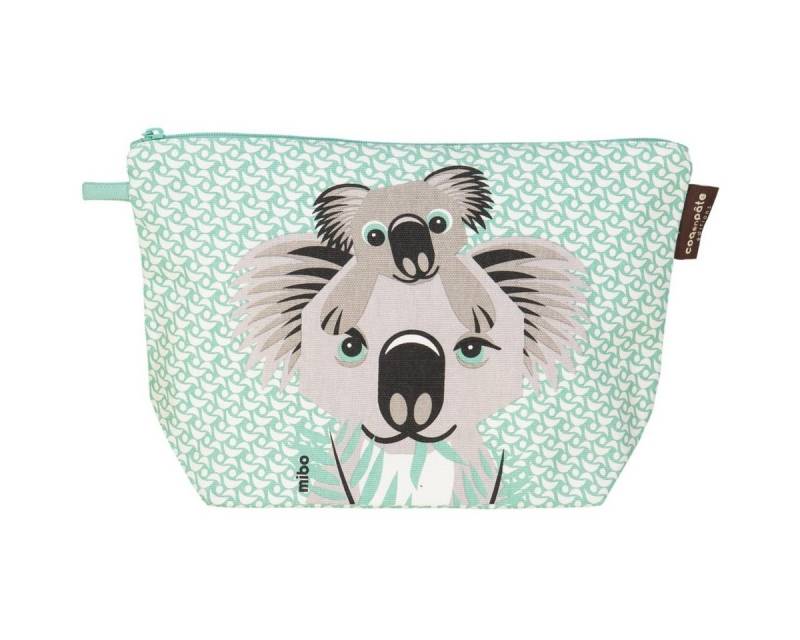 COQ EN PATE Kulturbeutel Kulturtasche groß aus Baumwolle mit TIermotiven 18 x 27 x 8 cm von COQ EN PATE