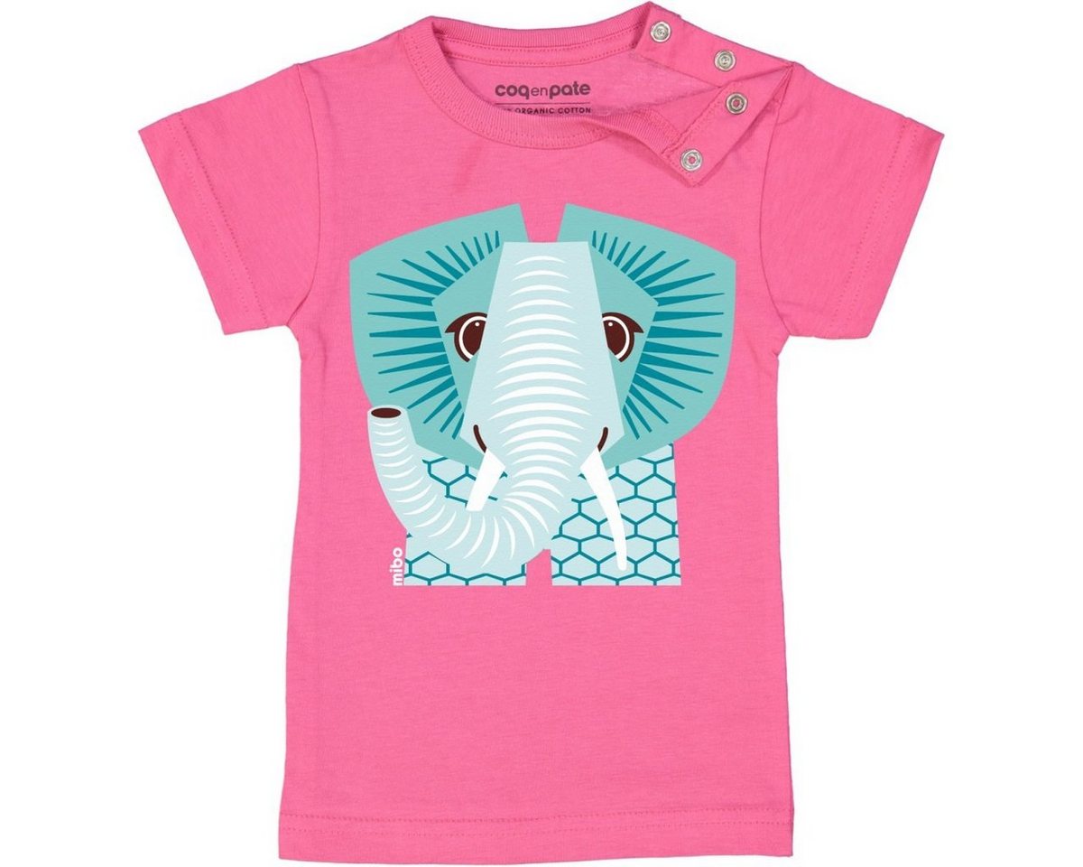 COQ EN PATE T-Shirt Kurzarm T-Shirt Elefant 1 Jahr Kinder Rosa Unisex beidseitig bedruckt von COQ EN PATE