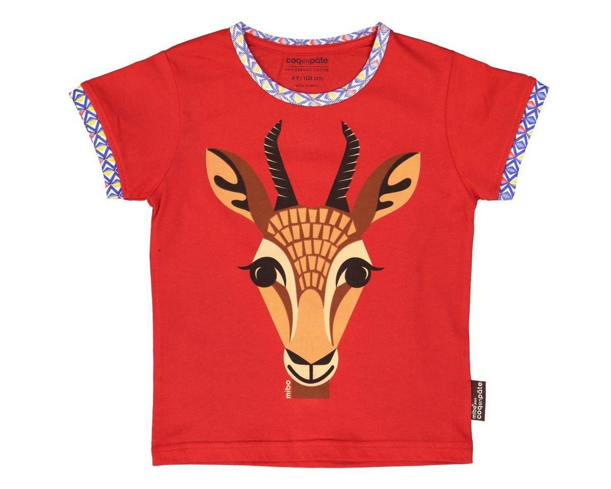 COQ EN PATE T-Shirt Kurzarm T-Shirt Gazelle 1 Jahr Kinder Rot Unisex beidseitig bedruckt von COQ EN PATE