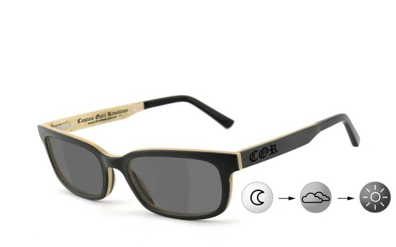 COR Sonnenbrille 019 Holzbrille selbsttönend polarisierende Gläser von COR