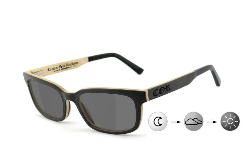 COR Sonnenbrille 018 Holzbrille selbsttönend polarisierende Gläser von COR