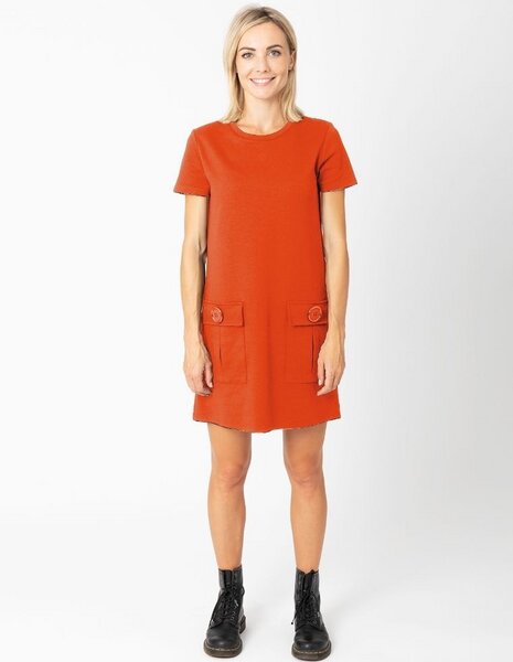 CORA happywear Damen Kleid aus Bio-Baumwolle "Marion" I Molten Lava Rot von CORA happywear