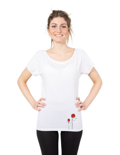 CORA happywear Damen T-Shirt aus Eukalyptus Faser "Elisabeth" | Rosen von CORA happywear