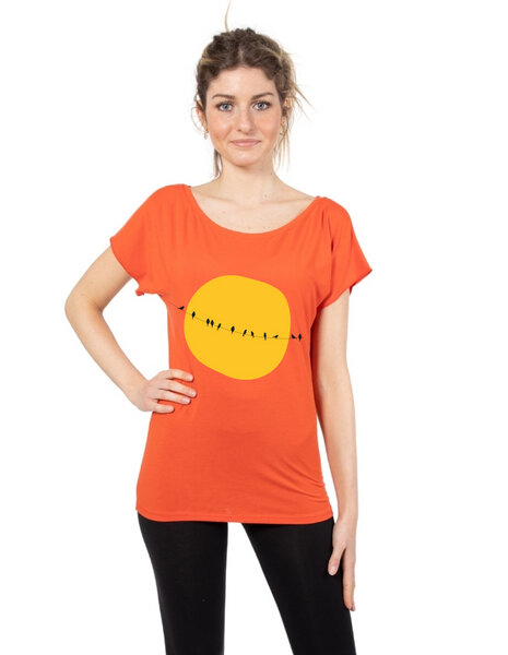 CORA happywear Damen T-Shirt aus Eukalyptus Faser "Elisabeth" | Vögel von CORA happywear