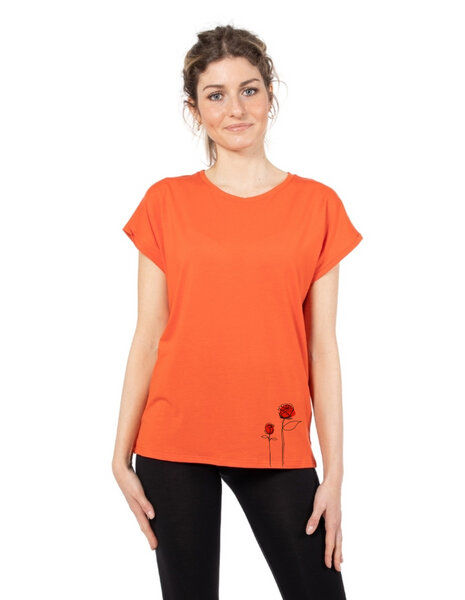 CORA happywear Damen T-Shirt aus Eukalyptus Faser "Laura" | Rosen von CORA happywear