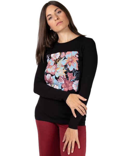 CORA happywear Damen T-Shirt aus Eukalyptus Faser "Matri" | Maxi Blumen von CORA happywear