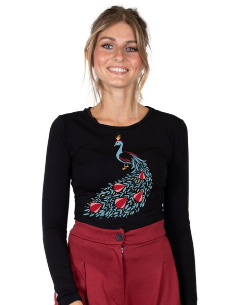 CORA happywear Damen T-Shirt aus Eukalyptus Faser "Matri" | Pfau von CORA happywear
