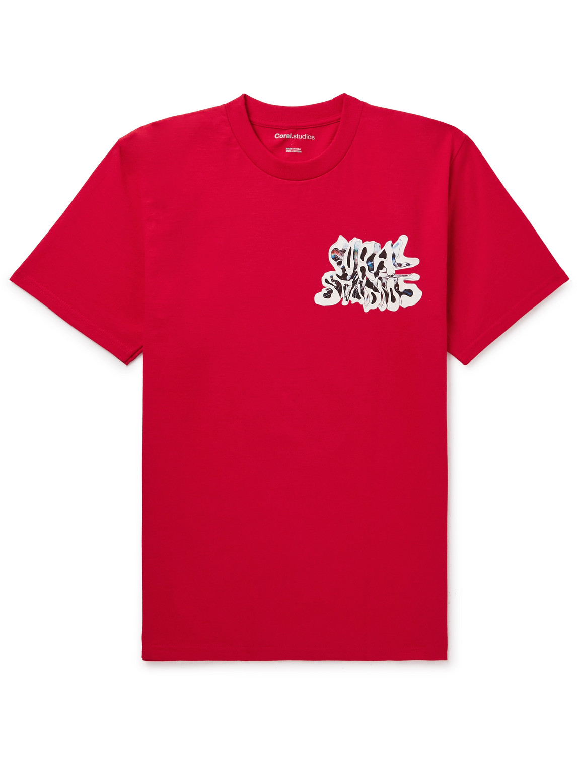 CORAL STUDIOS - Metal Warp Logo-Print Cotton-Jersey T-Shirt - Men - Red - S CORAL STUDIOS - Metal Warp Logo-Print Cotton-Jersey T-Shirt - Men - Red - S von CORAL STUDIOS