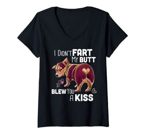 Damen Corgi Gifts, Lustiges Shirt für Corgi-Liebhaber, Hundeliebhaber T-Shirt mit V-Ausschnitt von CORGI