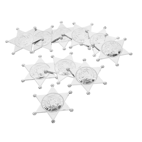CORHAD 10 Stück Teiliges Zubehör Kleine Silberne Polizei badges für Kostüm Cosplay Accessoire Lustige Verkleidungsspiele Bühnenprops von CORHAD