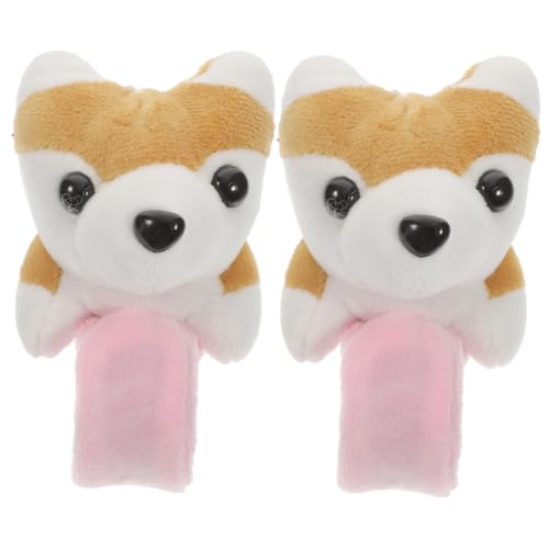 CORHAD 2 Stück Teiliges Kuscheltier Slap Armband Niedliches Plüsch Knickarmband mit Tiermotiv Langlebiges Weiches Stofftier Armband als Partygeschenk für Erwachsene von CORHAD