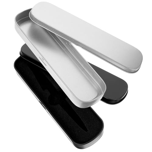 CORHAD 2 Stück Teiliges Metall Stifteetui mit Klappdeckel Kleine Kompakte Federmappe aus Robustem Praktische Aufbewahrungsbox für Stifte Marker und Schreibwaren für Schule und Büro von CORHAD