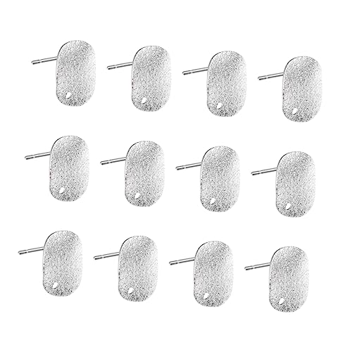 CORHAD 20 Stück Kleine Flache Ohrstecker aus Legiertem Langer Stift und Silberfarbene Damen Ohrringe mit Löchern Modischer Schmuck für Alltag und von CORHAD