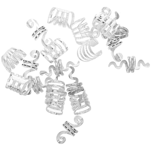 CORHAD 20 Stück Teiliges Silberne Dreadlock Haarschmuck Hollow Rings aus Metall Stilvolle Haar deko für Frauen Leichte Braids Clips DIY Zopf Accessoires für Partys Hochzeiten und von CORHAD
