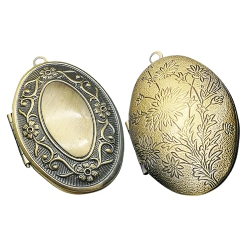 CORHAD 2stücke Ovaler Fotoanhänger Mit Öffnungsmechanismus Medaillon Zum Einsetzen Von Erinnerungsbildern Für Halsketten Und Armbänder Für Und Schmuckgestaltung von CORHAD