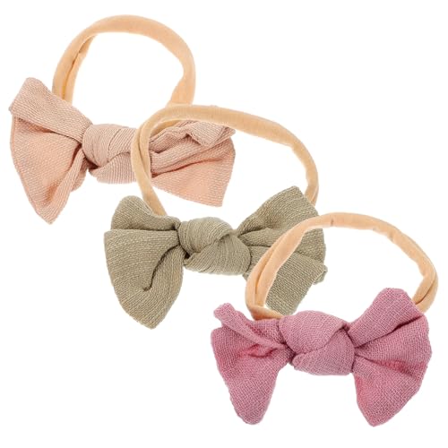 CORHAD 3 Stück Haarband Elastisch Weiche Stirnbänder mit Schleife für Neugeborene Kleinkinder Haarschmuck Mädchen Kopfbedeckung Hautfreundlich Leicht von CORHAD