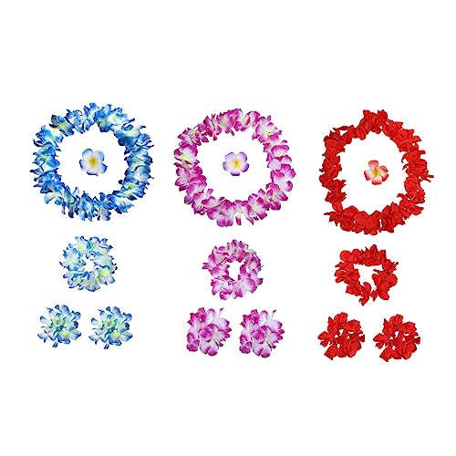 CORHAD 3sätze Hawaiianisches Party Set Mit Plumeria Haarspangen Und Blumenkranz Teiliges Dekorationsset Für Sommerfeiern Elastisch Und Wiederverwendbar Für Luau Hochzeiten Und von CORHAD