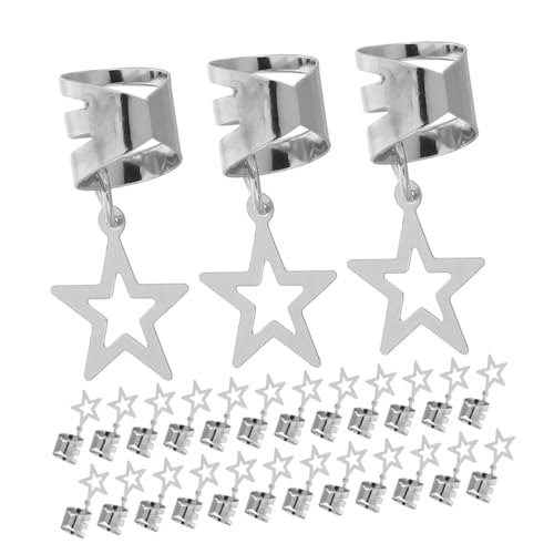 CORHAD 40stücke Haar-ringe in Sternform Für Dreadlocks Verstellbare Haarspangen Mit Hohlem Stern Haarschmuck Für Frauen Festivals Und Alltag von CORHAD